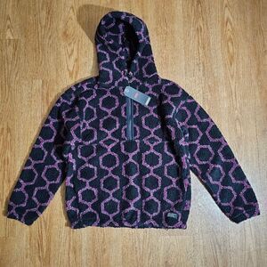 Levi's Cozy Hoodie Jacket Kenko Caviar Size Small S Unisex Half Zip Sherpa Teddy